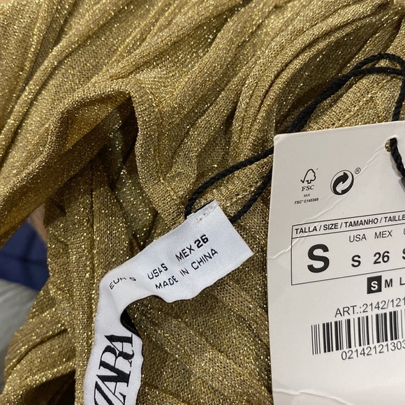 Zara gold metallic rib knit dress - Picture 7 of 7